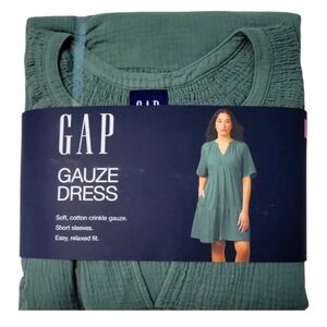 GAP Green V-Neck Sundress Short Sleeve Mini NWT
